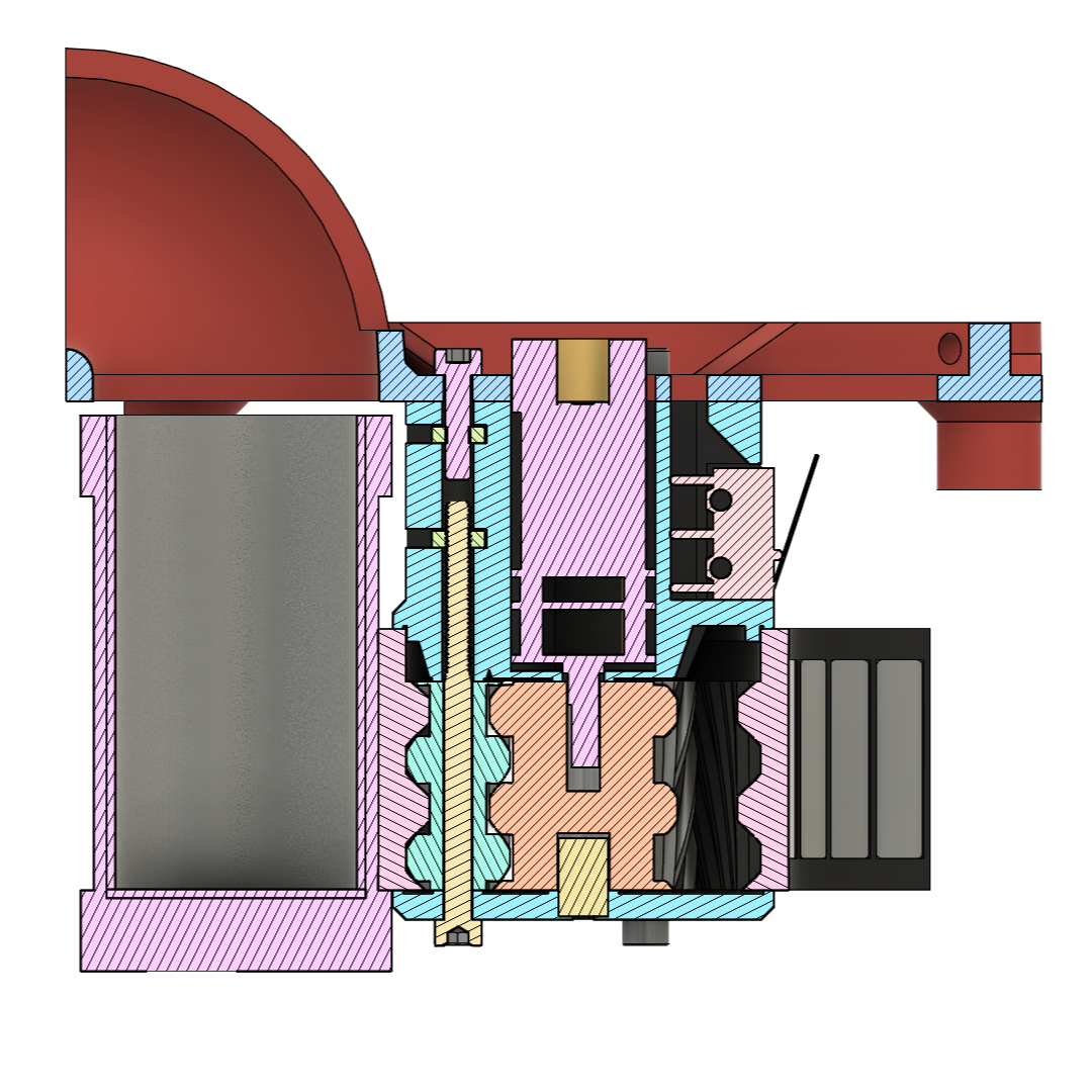 Revolver/wheel/conveyor close-up